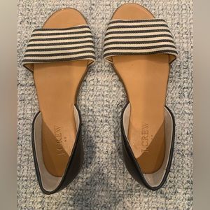 JCrew navy striped slides - size 6